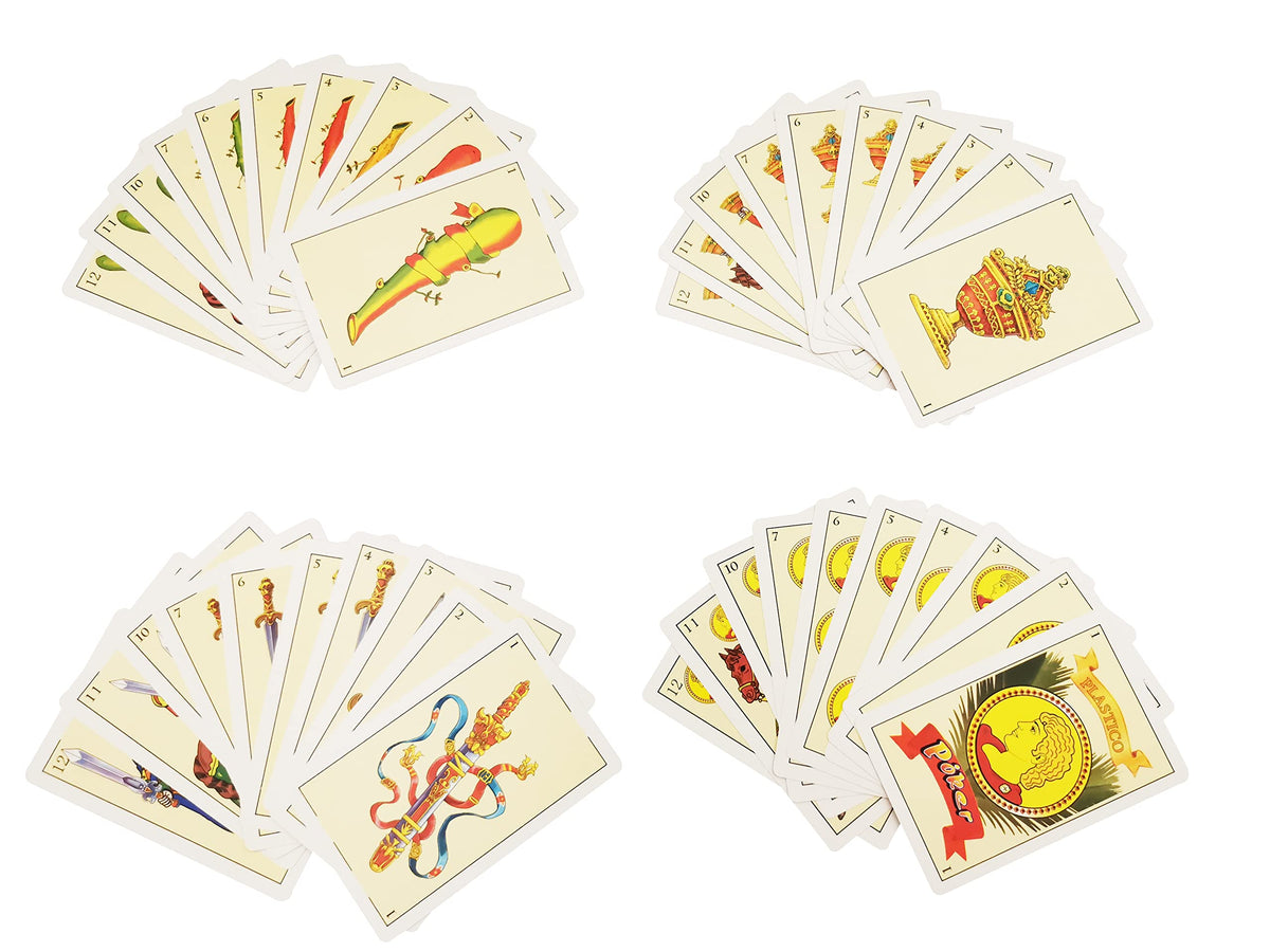 CDBXRA Spanish Playing Cards – 2 Decks, Waterproof Plastic PVC