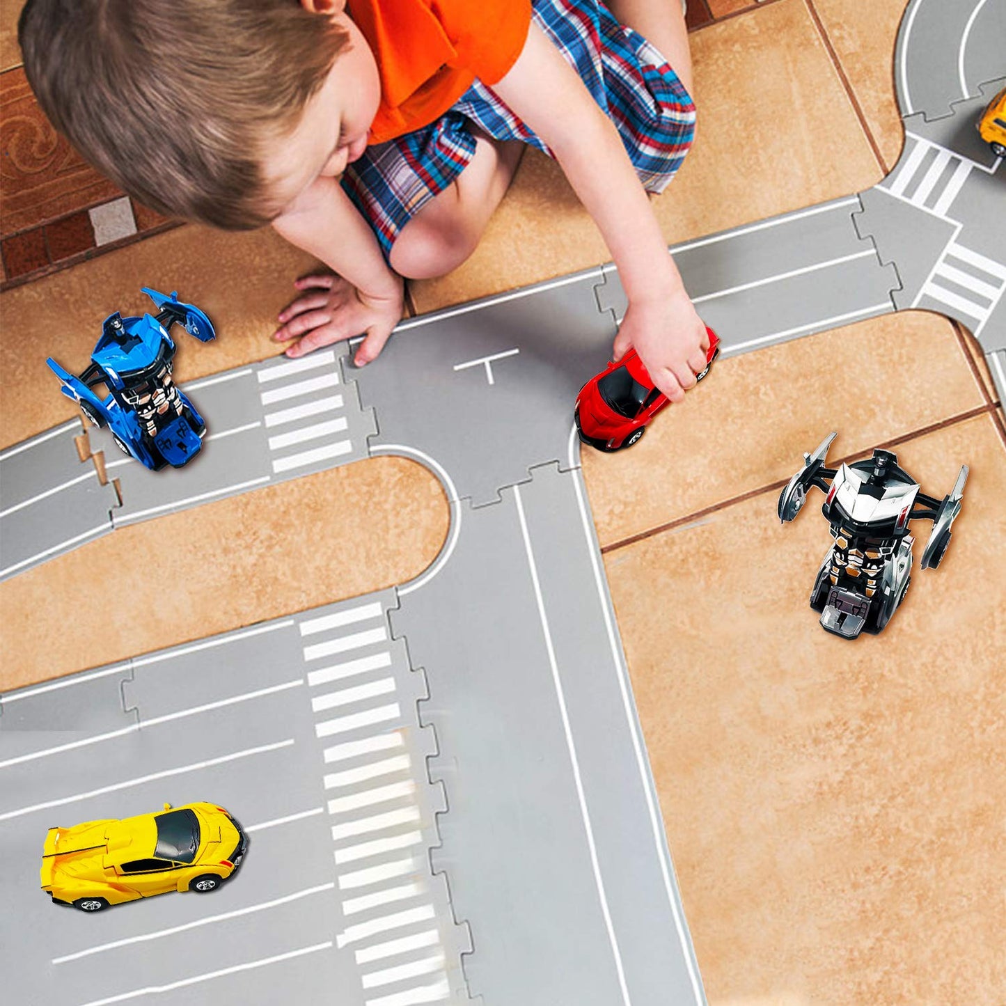CDDZSW 2-in-1 Transforming Robot Car for Kids | Inertia-Powered Toy Truck (Ages 3-8)