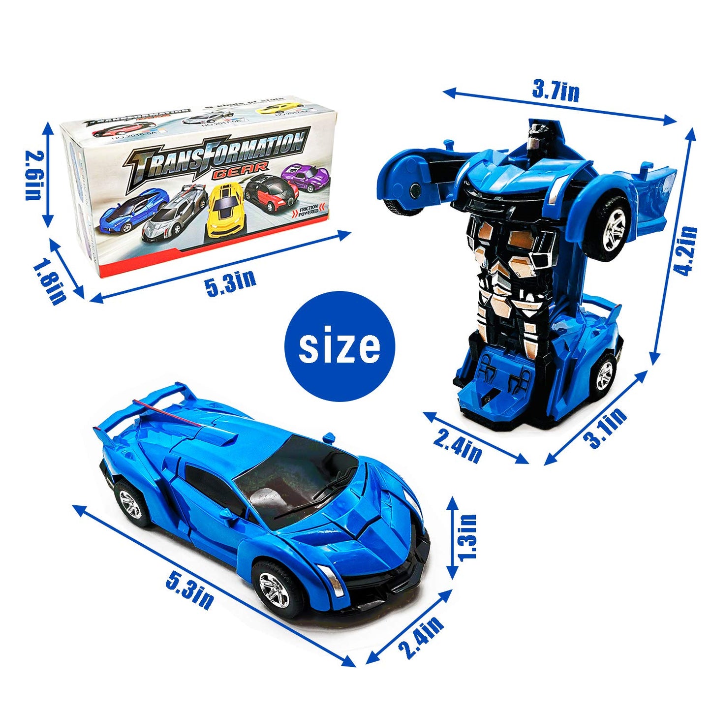 CDDZSW 2-in-1 Transforming Robot Car for Kids | Inertia-Powered Toy Truck (Ages 3-8)
