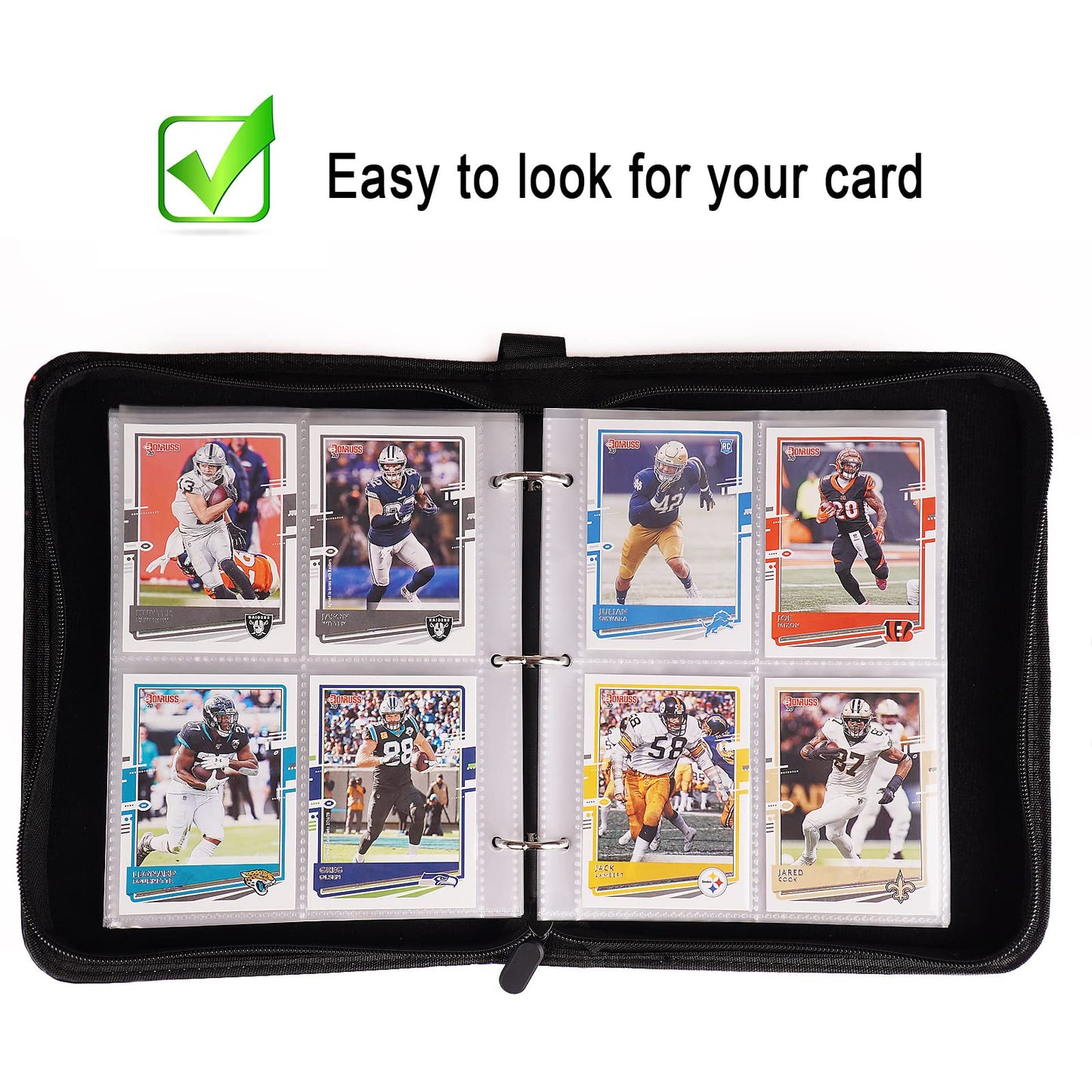CDROPS Card Binder — 400-Card Capacity with 50 Removable 4-Pocket Sheets