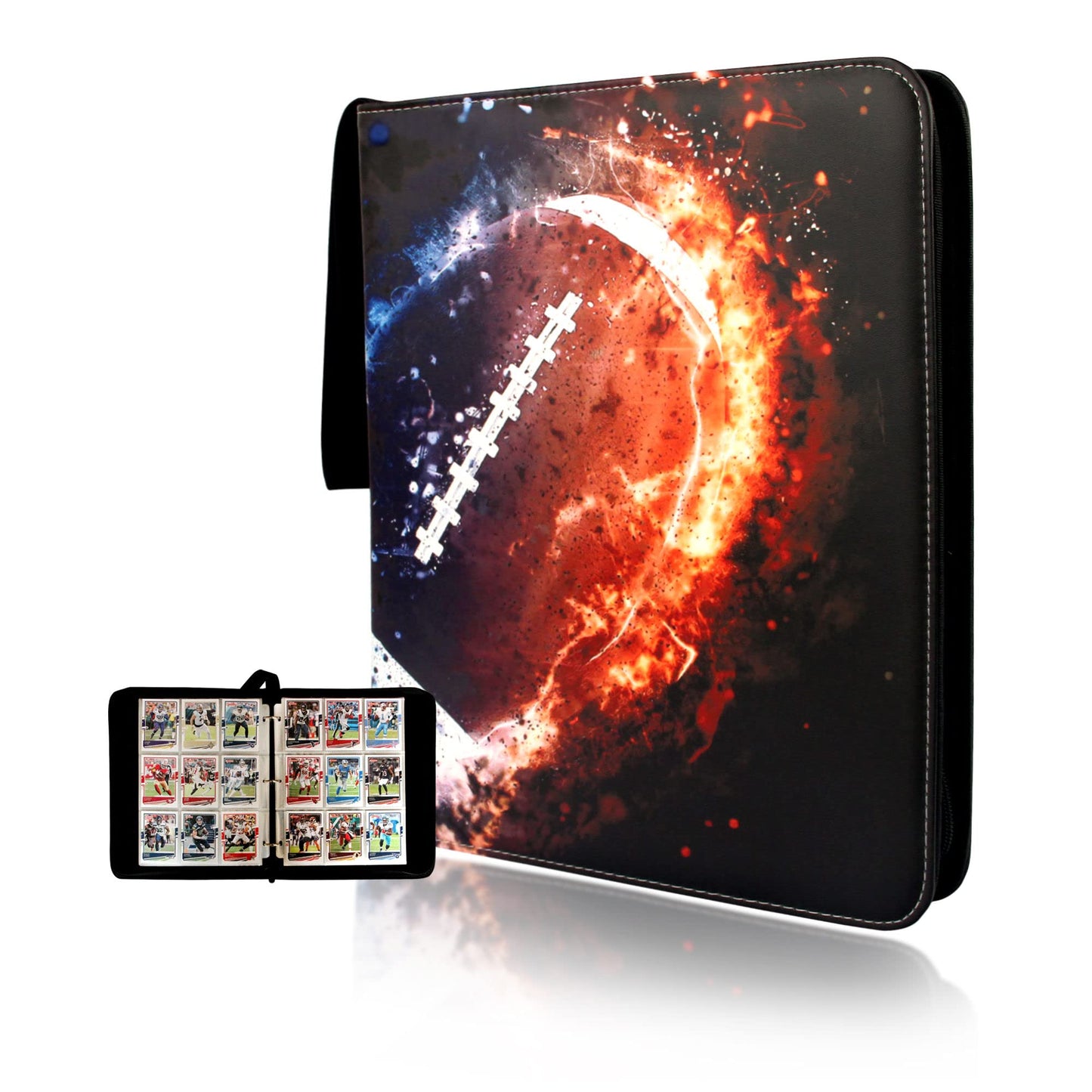 CDROPS Card Binder for Football, MTG & TCG — 900 Cards, 50 Removable Pages