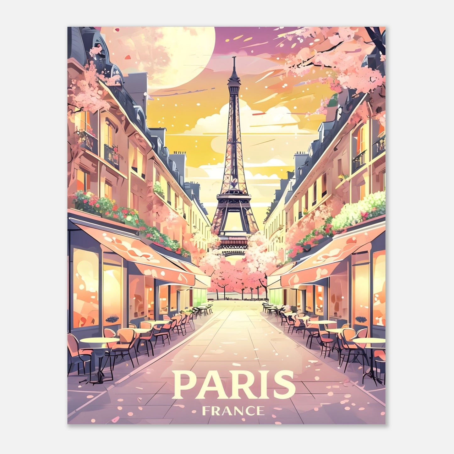 Paris Wall Art – Eiffel Tower Sunset Print