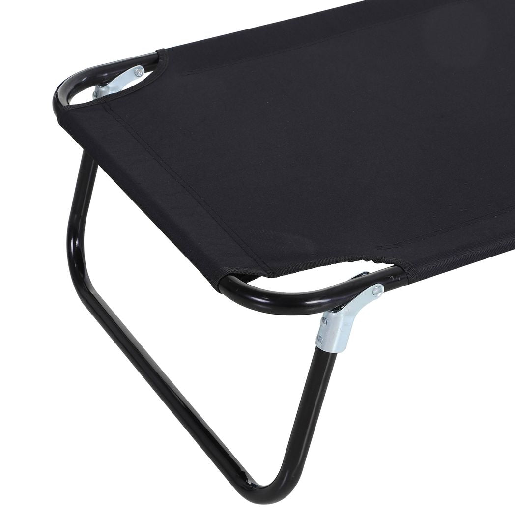 Portable Folding Sun Lounger 4-Position Adjustable Backrest Relaxer Recliner