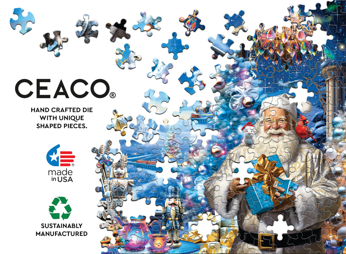 Ceaco Glitter Magical Christmas Time 750-Piece Jigsaw Puzzle | Family Holiday Fun