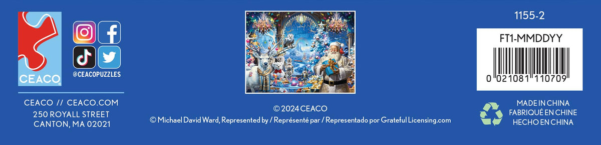 Ceaco Glitter Magical Christmas Time 750-Piece Jigsaw Puzzle | Family Holiday Fun