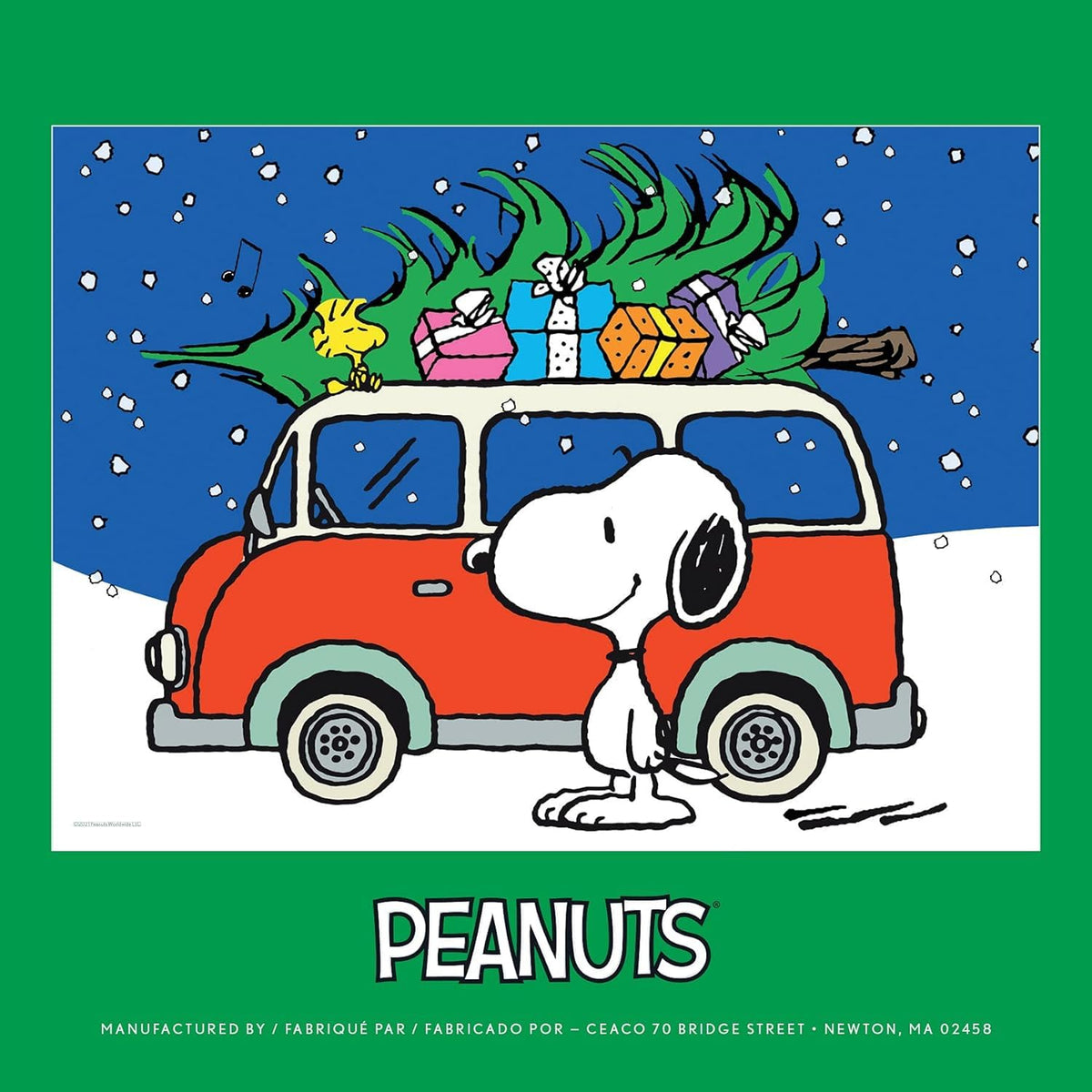 Ceaco Peanuts Peace and Presents 100-Piece Holiday Jigsaw Puzzle – Made in the USA