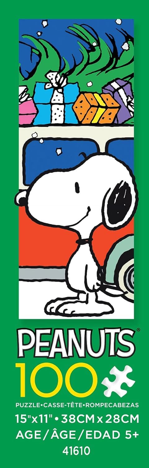Ceaco Peanuts Peace and Presents 100-Piece Holiday Jigsaw Puzzle – Made in the USA
