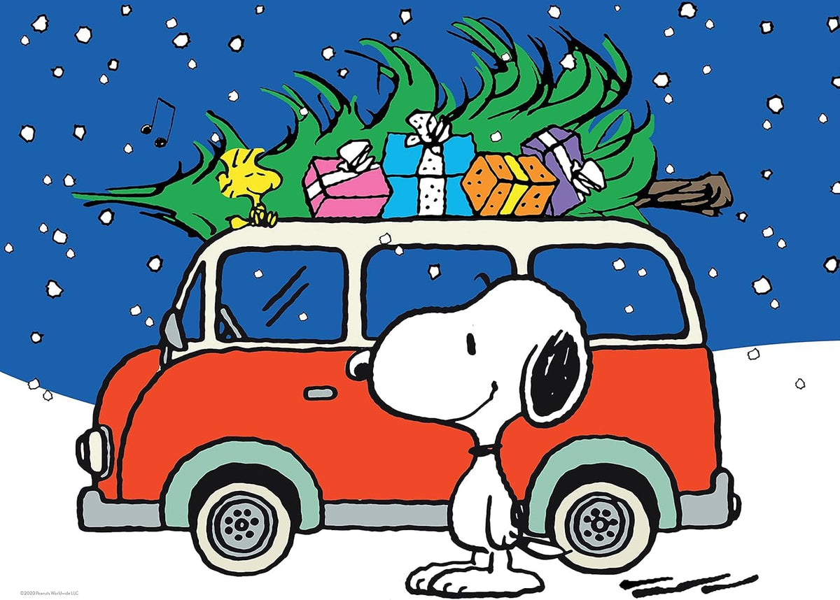 Ceaco Peanuts Peace and Presents 100-Piece Holiday Jigsaw Puzzle – Made in the USA