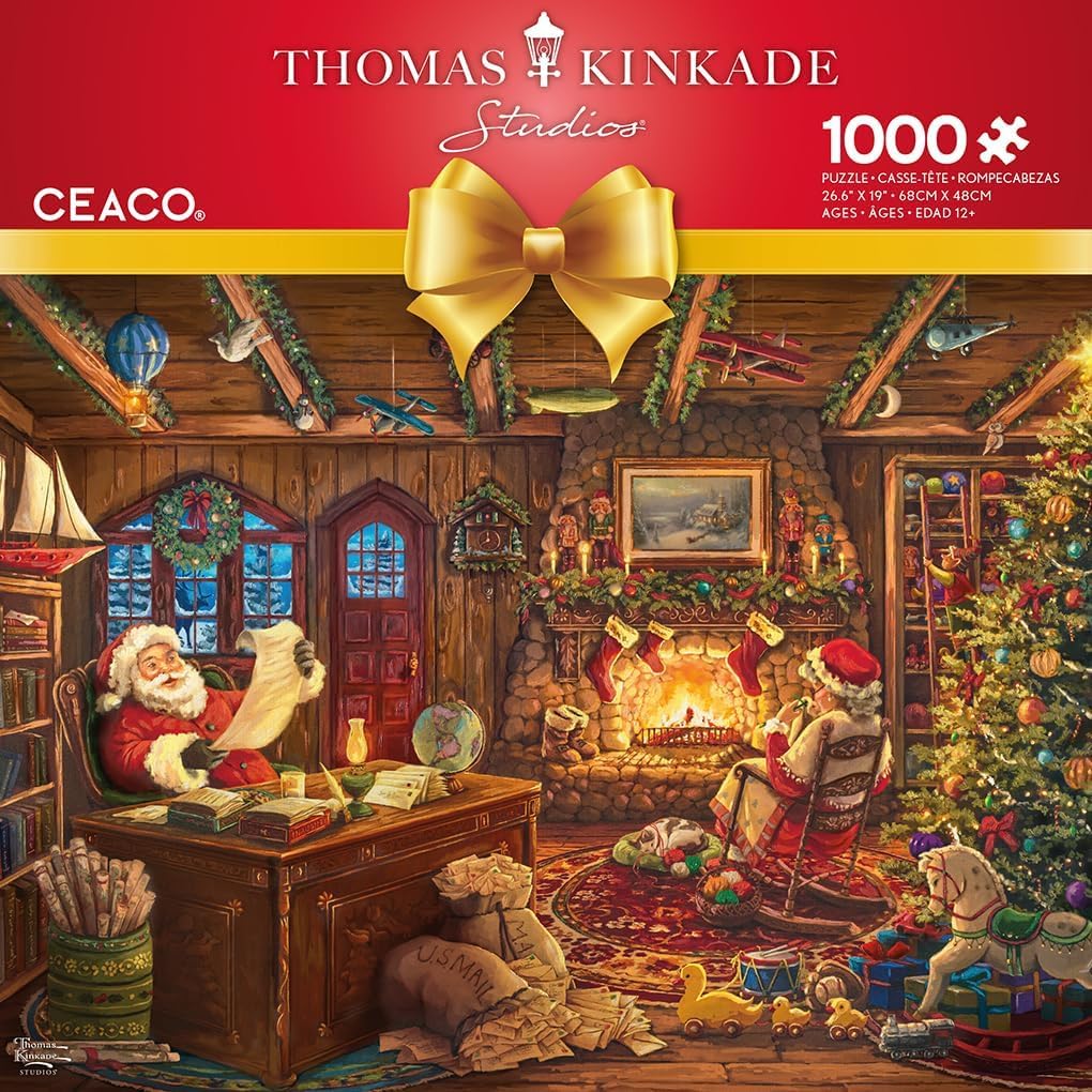 Ceaco Thomas Kinkade Holiday Santa Checking His List 1000-Piece Puzzle