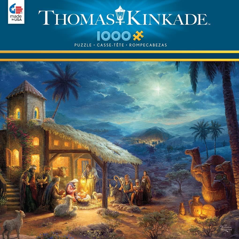 Ceaco Thomas Kinkade Holiday Nativity 1000-Piece Jigsaw Puzzle | Made in USA