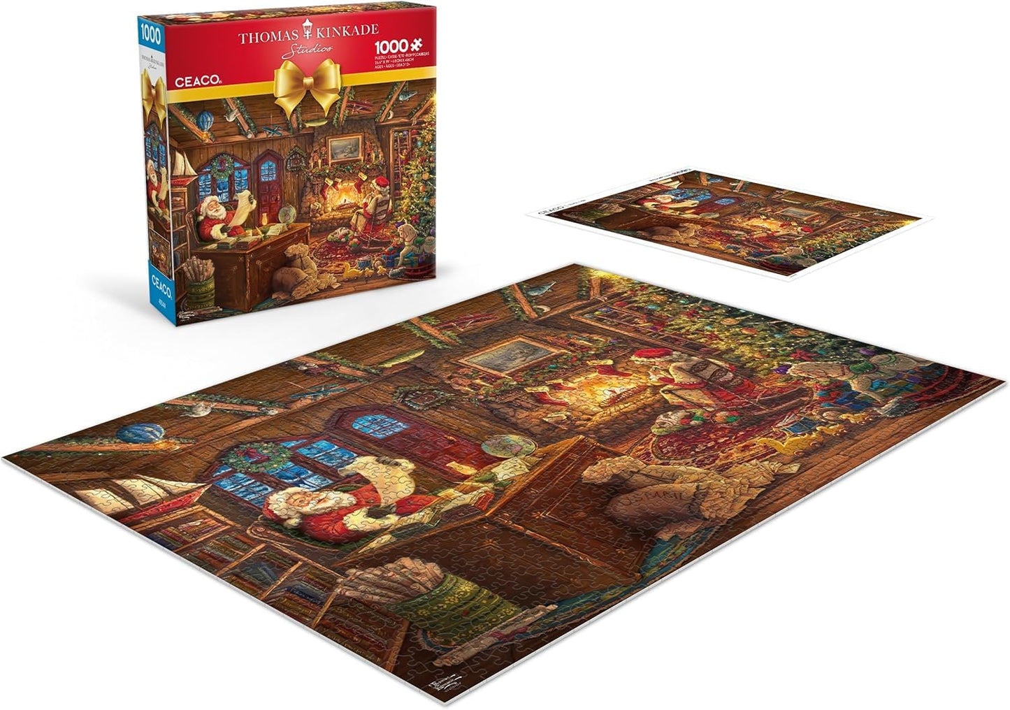 Ceaco Thomas Kinkade Holiday Santa Checking His List 1000-Piece Puzzle