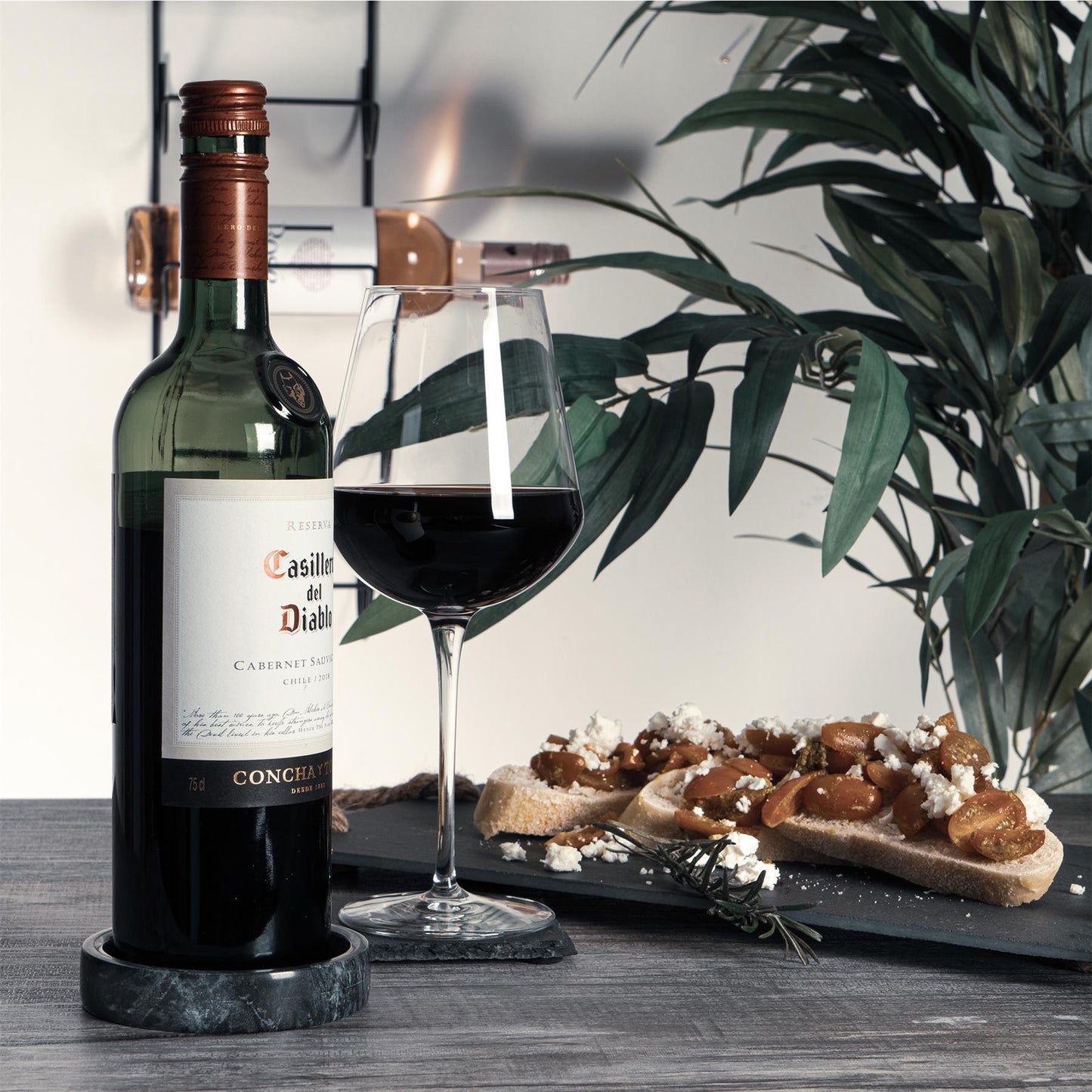 2pc Marble Wine Cooler & Coaster Set