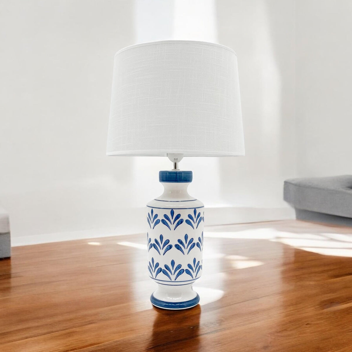 58CM TABLE LAMP AND FABRIC SHADE