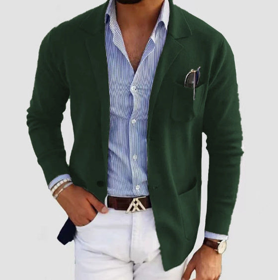 Men's Spring Leisure Printed Double Button Suit Jacket