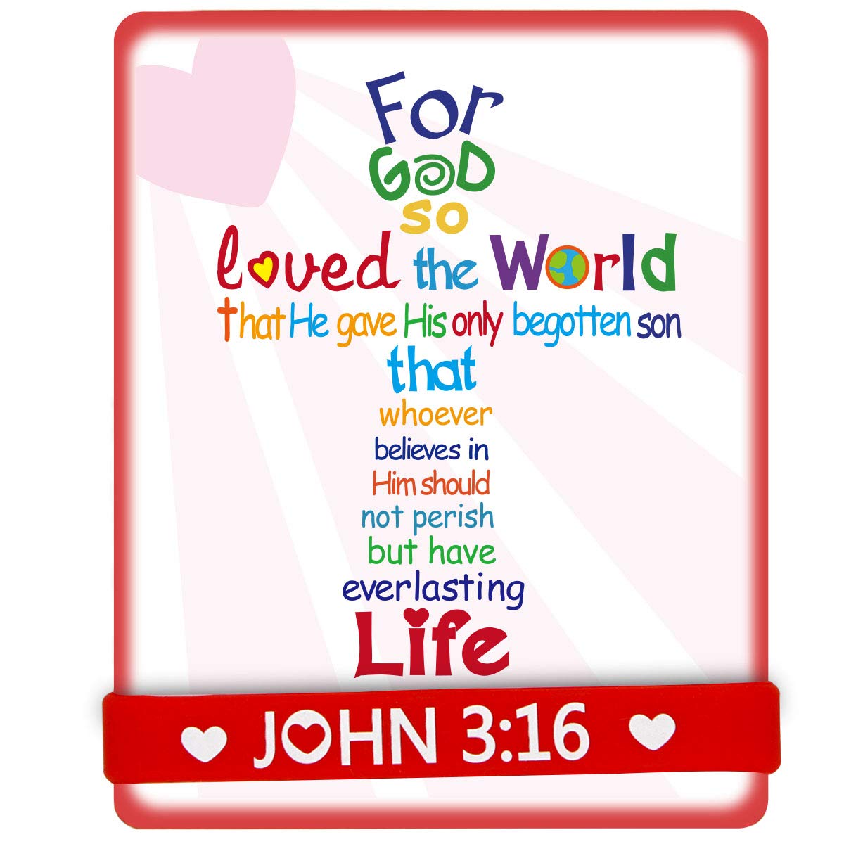 Ceiba Tree John 3:16 Cards with Bracelets - Valentine’s Kids Craft