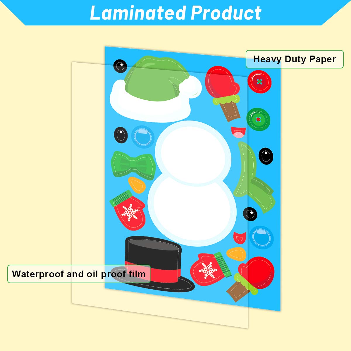 Ceiba Tree 48 Pcs Christmas Sticker Sheets | DIY Holiday Characters for Kids