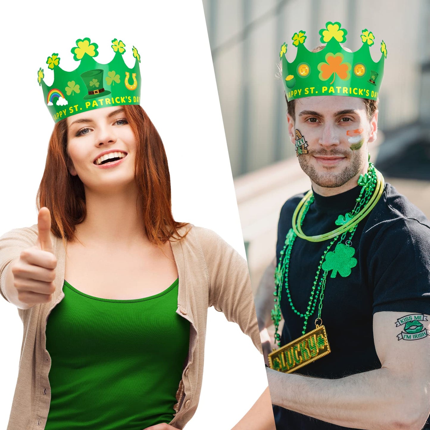 Ceiba Tree St. Patrick's Day Crown Crafts Kit – 24 Pack for Kids