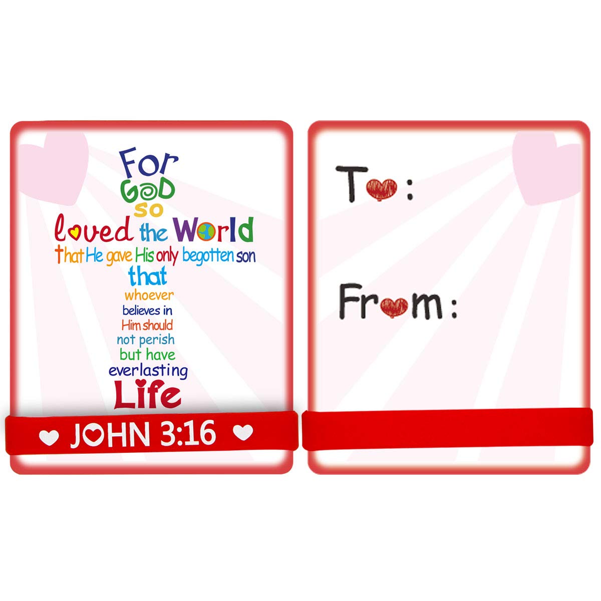 Ceiba Tree John 3:16 Cards with Bracelets - Valentine’s Kids Craft