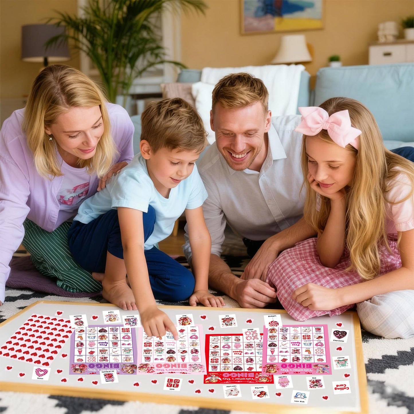 Ceiba Tree Valentines Day Bingo Cards — 24 Players, 7x5 Inch, Classroom & Party Fun
