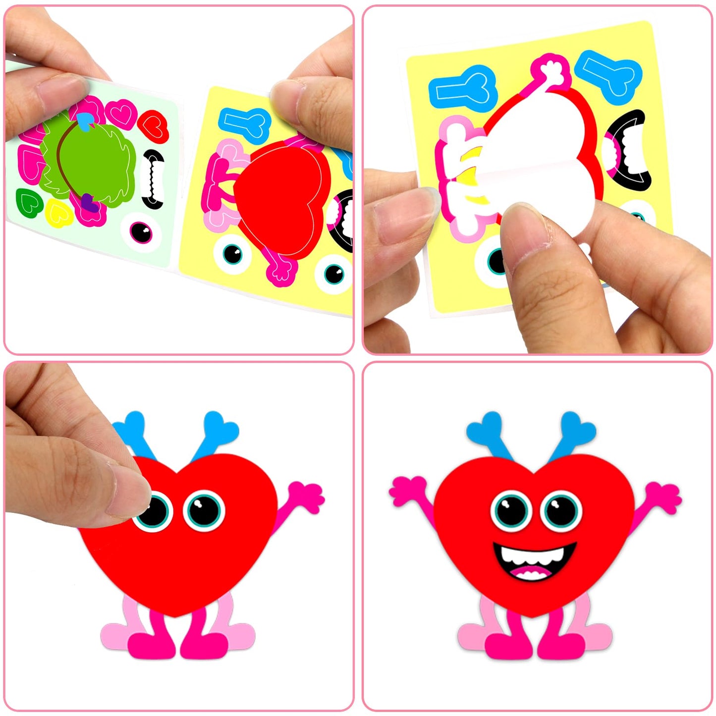 Ceiba Tree Valentines Day Monster Stickers – Make Your Own Monster Scene Roll (200 pcs)
