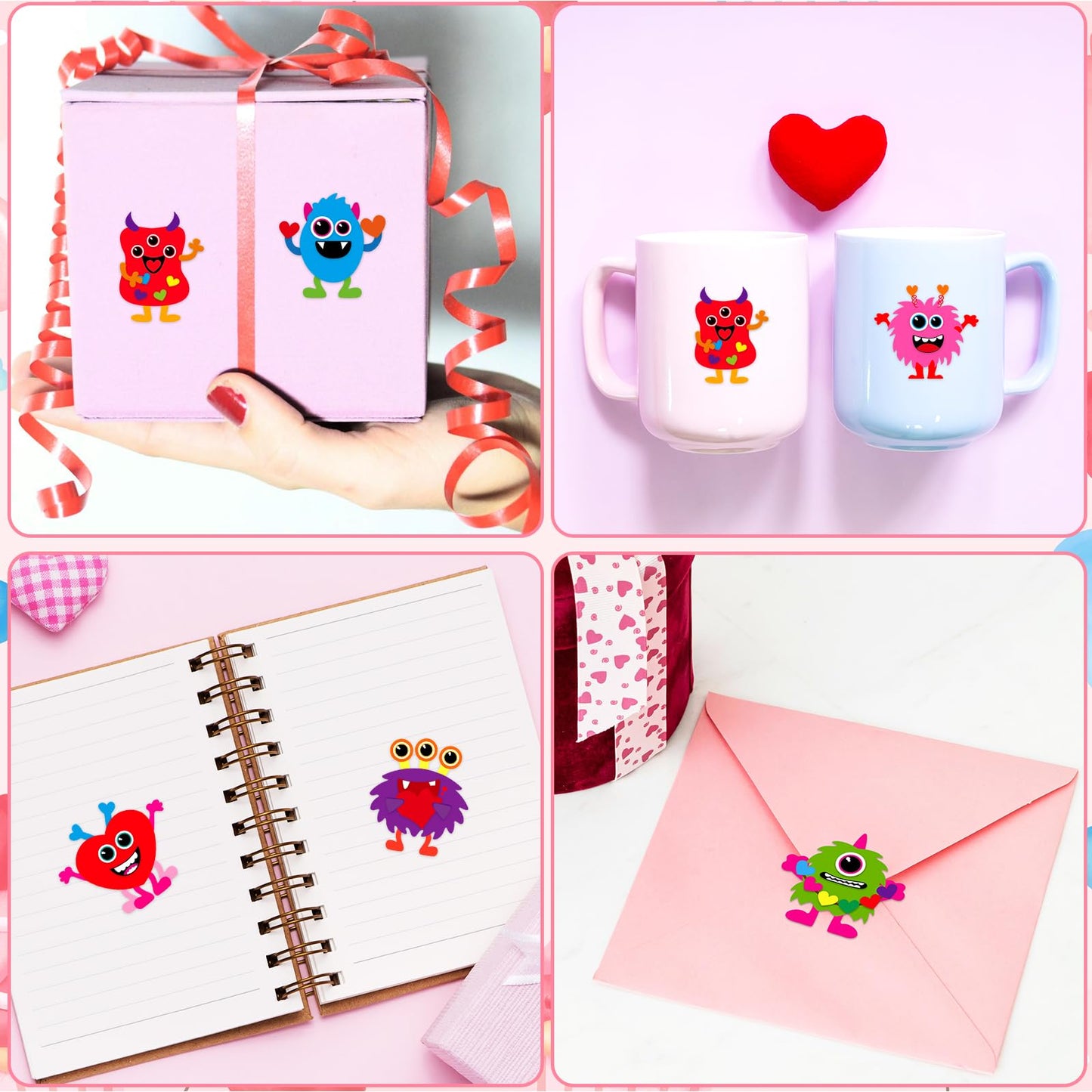 Ceiba Tree Valentines Day Monster Stickers – Make Your Own Monster Scene Roll (200 pcs)