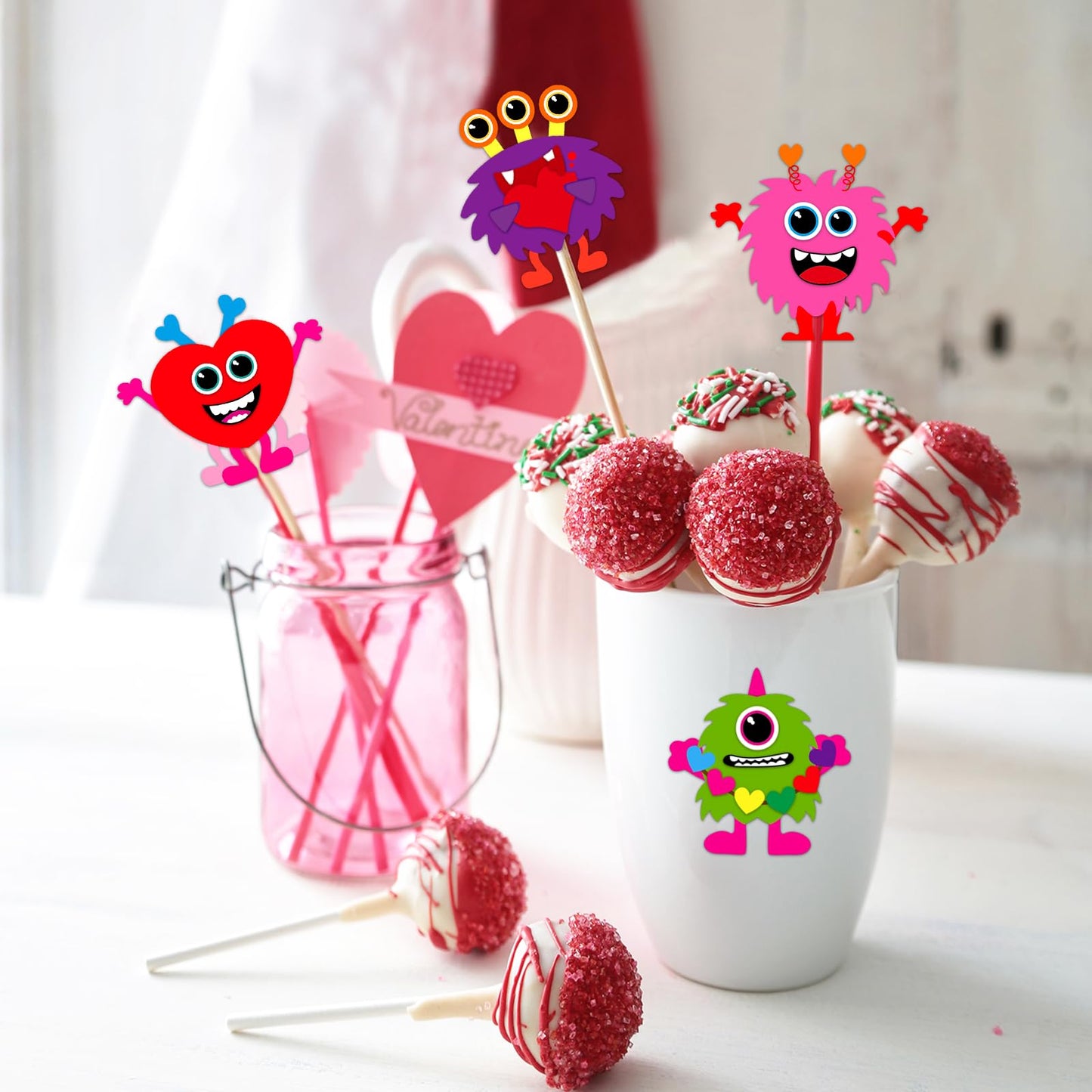 Ceiba Tree Valentines Day Monster Stickers – Make Your Own Monster Scene Roll (200 pcs)