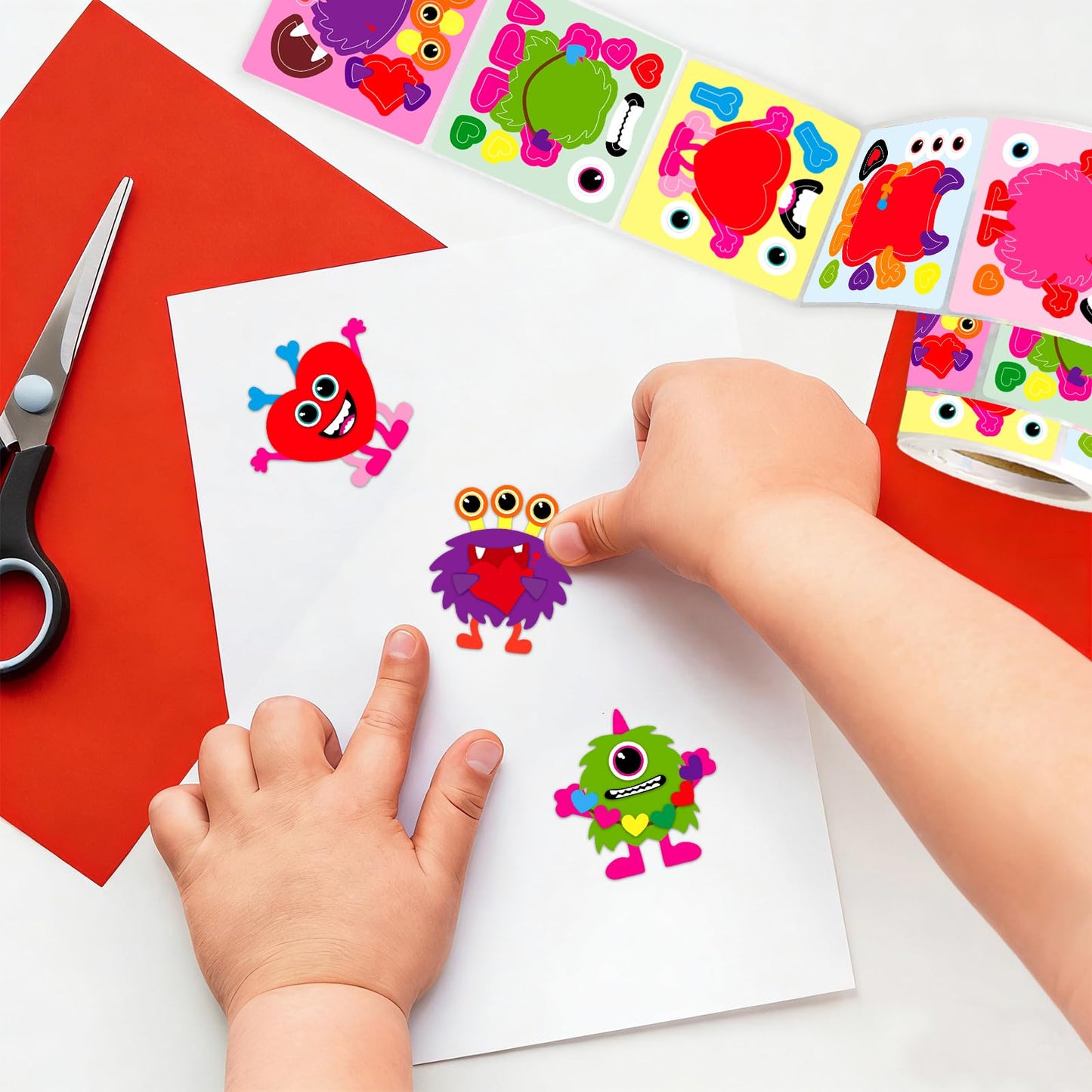 Ceiba Tree Valentines Day Monster Stickers – Make Your Own Monster Scene Roll (200 pcs)