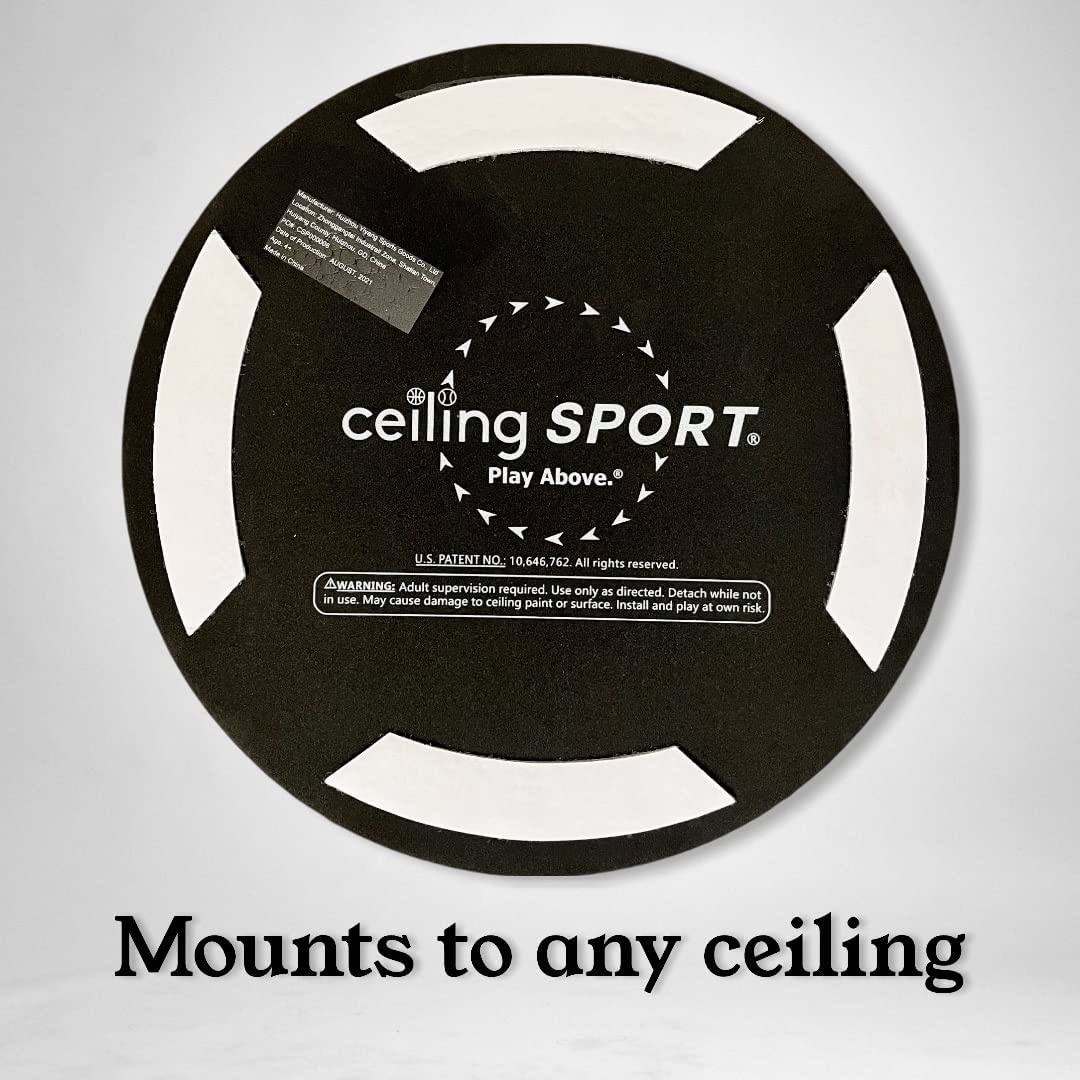 Ceiling Strike Indoor Ceiling Baseball Toy Set by CEILING SPORT – Soft Backboard, Net, Mitt & Plush Balls (Gift Set)