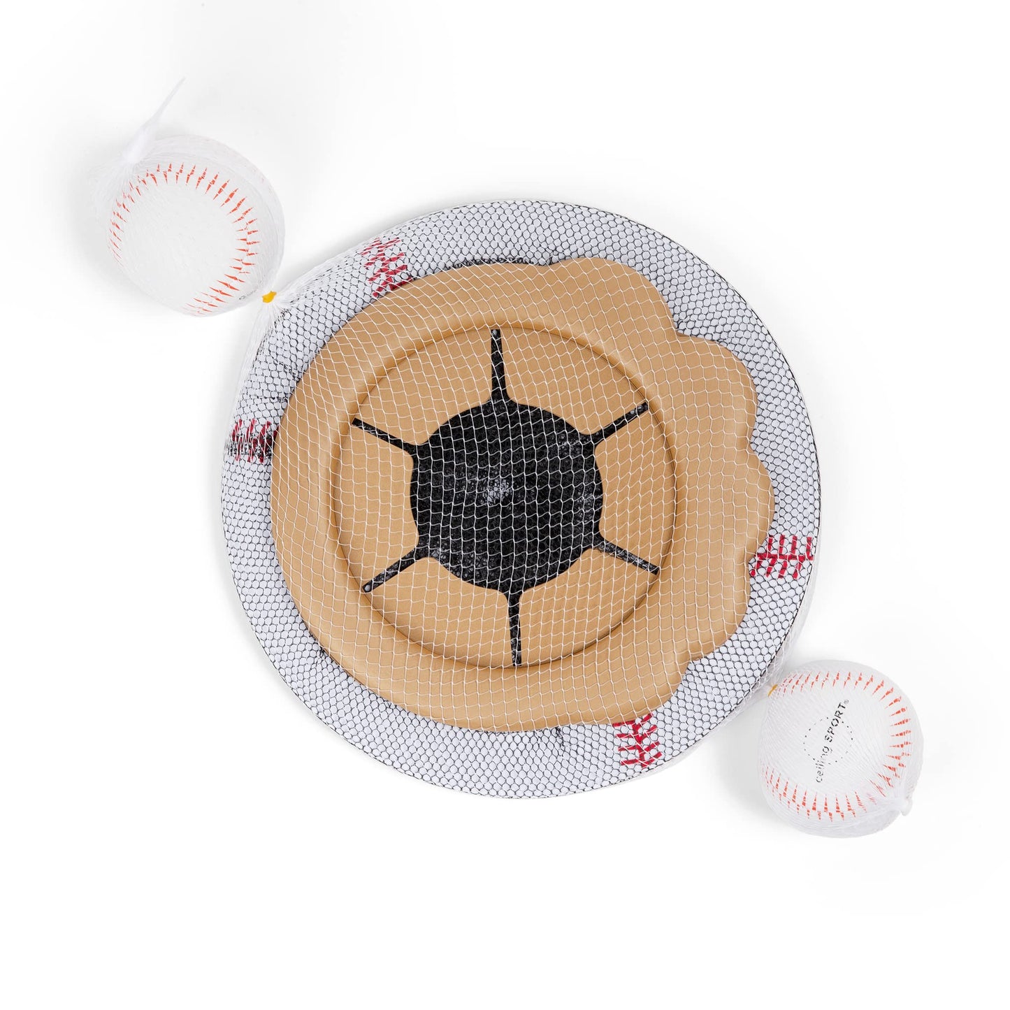 Ceiling Strike Indoor Ceiling Baseball Toy Set by CEILING SPORT – Soft Backboard, Net, Mitt & Plush Balls (Gift Set)