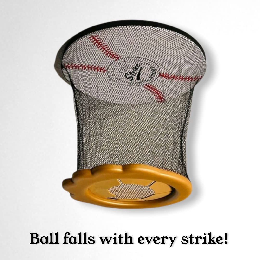 Ceiling Strike Indoor Ceiling Baseball Toy Set by CEILING SPORT – Soft Backboard, Net, Mitt & Plush Balls (Gift Set)