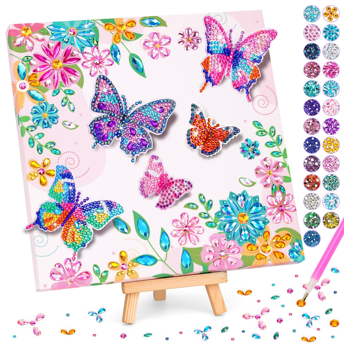 Celecstan Diamond Art Kits for Kids (Ages 8-12) | Butterfly Diamond Art Craft Gift