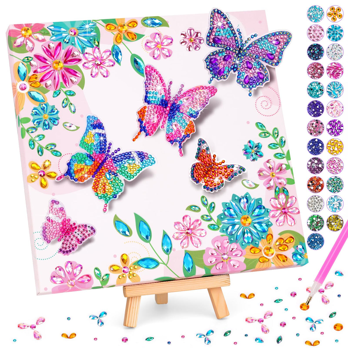 Celecstan Diamond Art Kits for Kids (Ages 8-12) | Butterfly Diamond Art Craft Gift
