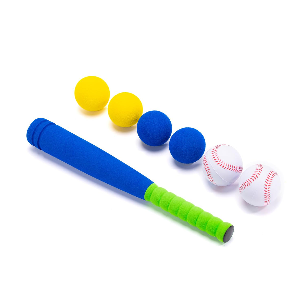 CeleMoon 16.5 Inch Mini Soft Foam Baseball Bat Toy Set with 6 Balls – Indoor/Outdoor Play for Ages 3-4 (Blue)