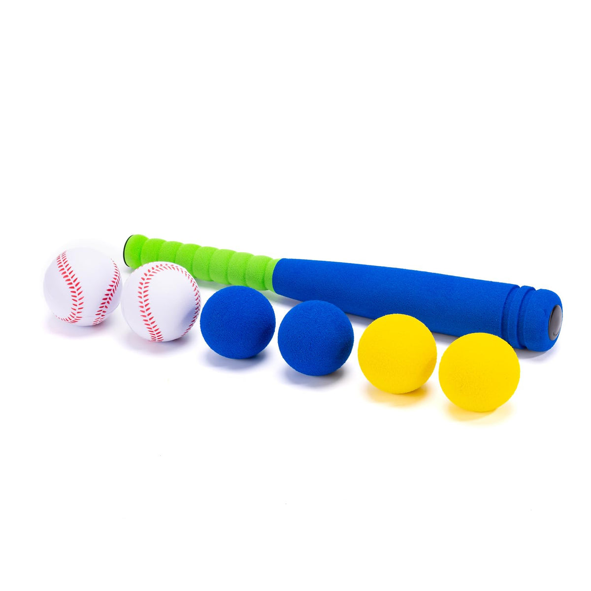 CeleMoon 16.5 Inch Mini Soft Foam Baseball Bat Toy Set with 6 Balls – Indoor/Outdoor Play for Ages 3-4 (Blue)