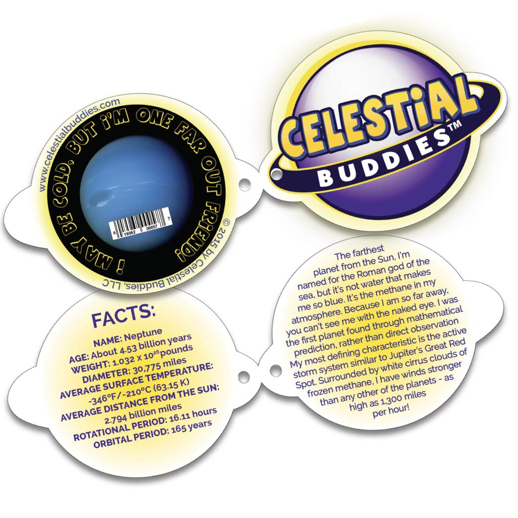 Celestial Buddies Neptune Buddy – 10-inch Plush, Embroidered Features, Space STEM Toy