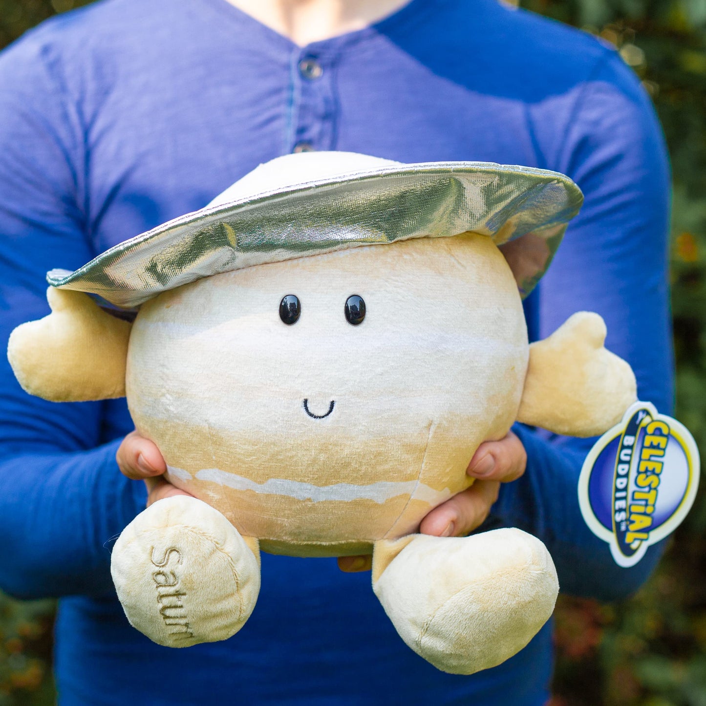 Celestial Buddies Saturn Buddy – 10-Inch Plush with Embroidered Features, STEM Learning Toy