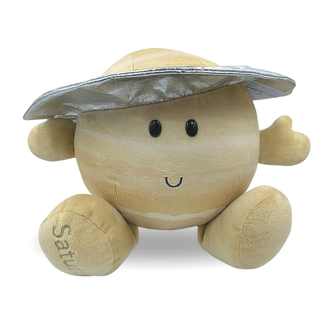 Celestial Buddies Saturn Buddy – 10-Inch Plush with Embroidered Features, STEM Learning Toy