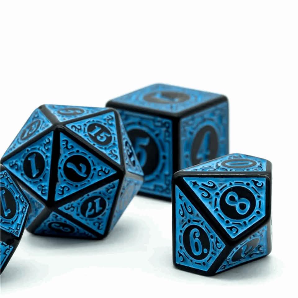 Celestial Runes | Soft Edge Dice | Acrylic | 7 Piece Set