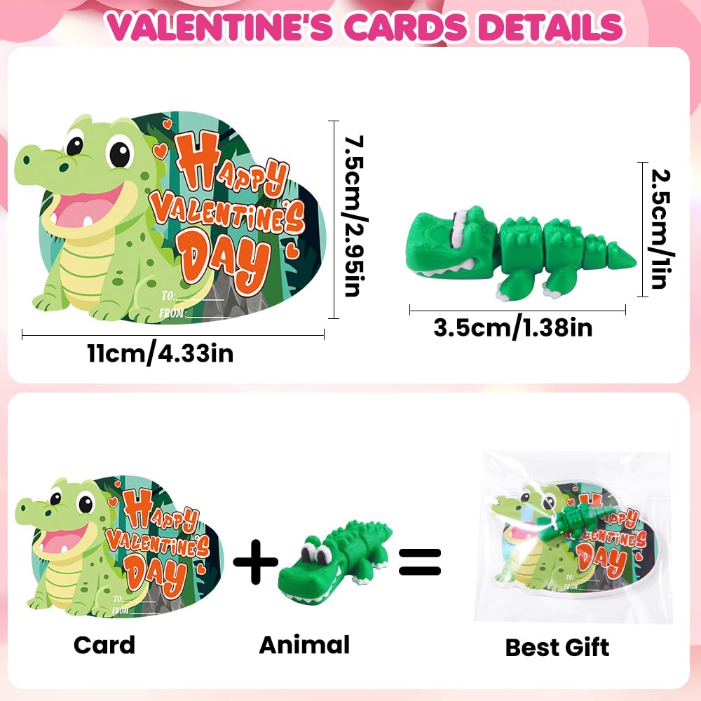 Celltestria 24Pcs Valentines 3D Printed Forest Animals — Cards, Party Favors & Kids' Toys