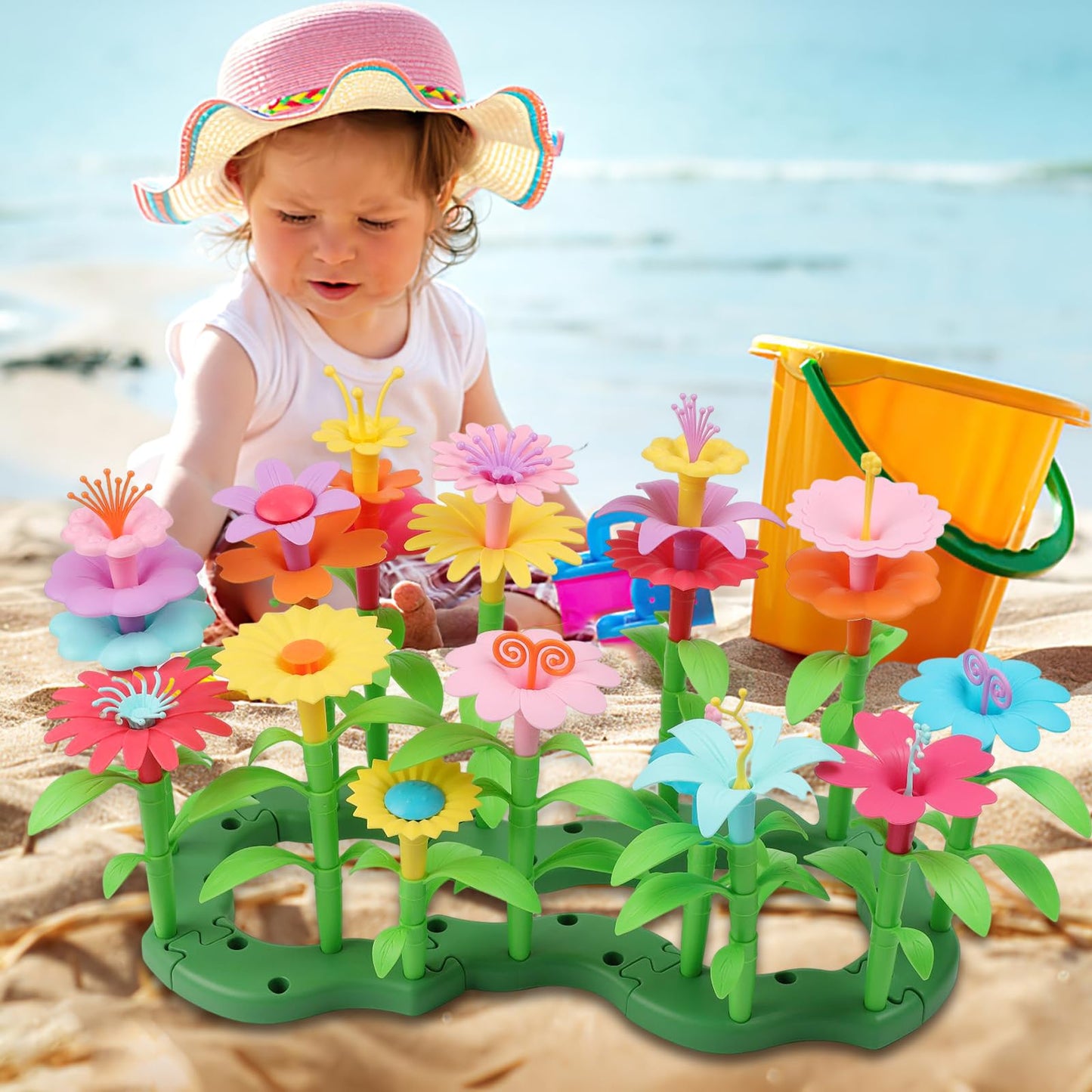 CENOVE Flower Garden Building Toy for Toddlers | STEM Educational Gift with Storage Box (Age 3+)