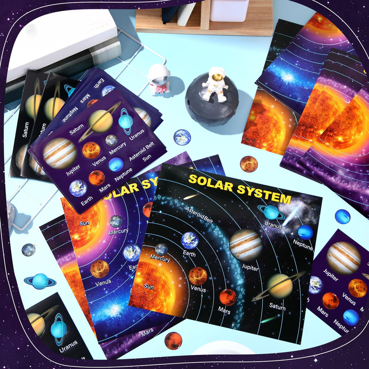 Censen 24-Set Planet Craft Kit: Waterproof Space Stickers for DIY Crafts, Rewards & Activities