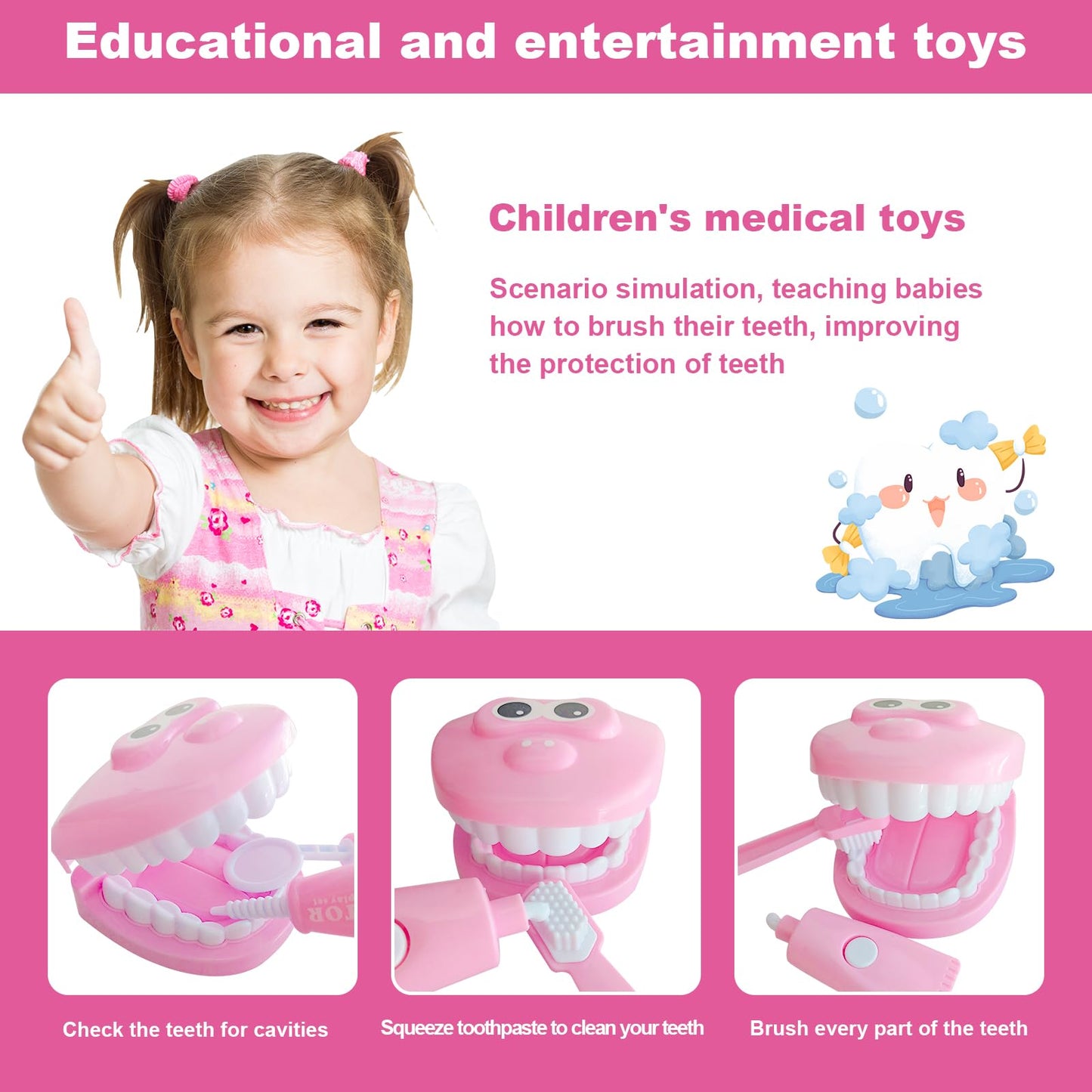 Ceonam 9-Piece Dental Pretend Play Set for Kids | Educational Dentist Kit