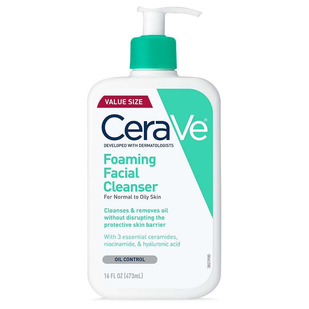 CeraVe Foaming Facial Cleanser Gently Cleanses & Refreshes for Normal to Oily Skin 16 oz