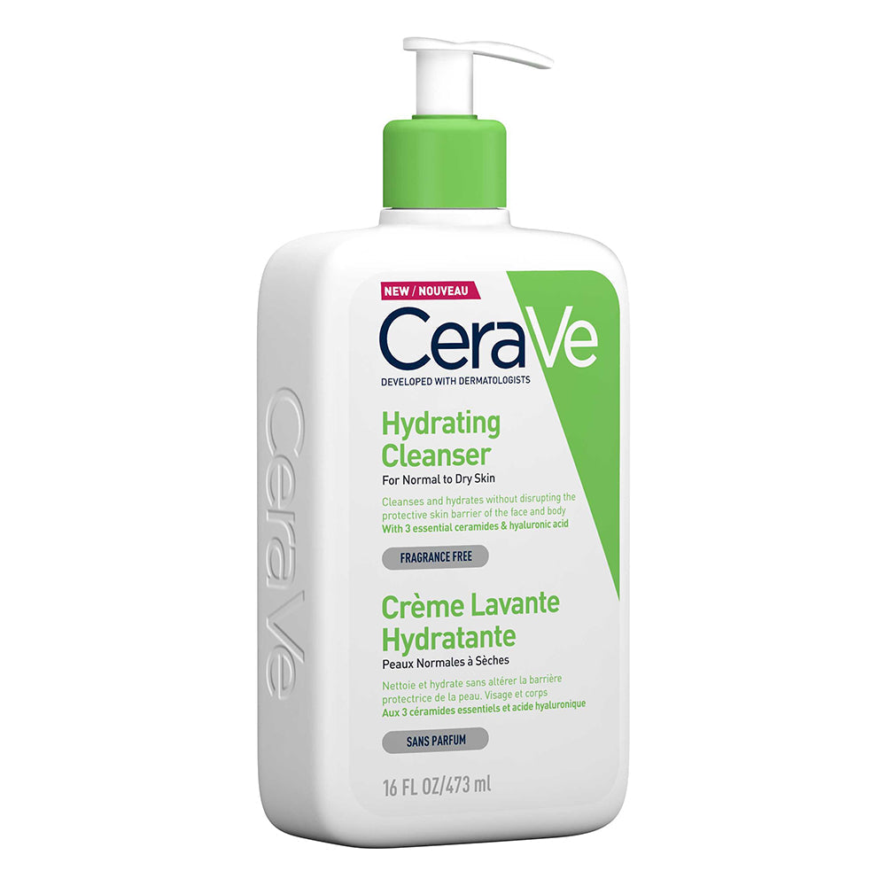 CeraVe Hydrating Cleanser Gentle Hydration & Barrier Support for Normal to Dry & Sensitive Skin 16 oz (473ml)