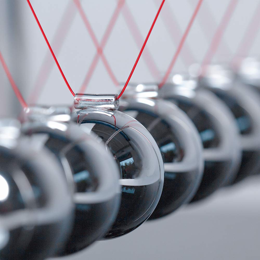 CERROPI Newton Cradle Balance Balls - 7-Ball Pendulum with Marble Base | Desk Toys