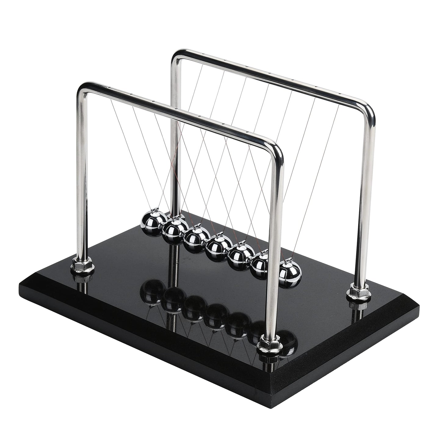 CERROPI Newton Cradle Balance Balls - 7-Ball Pendulum with Marble Base | Desk Toys
