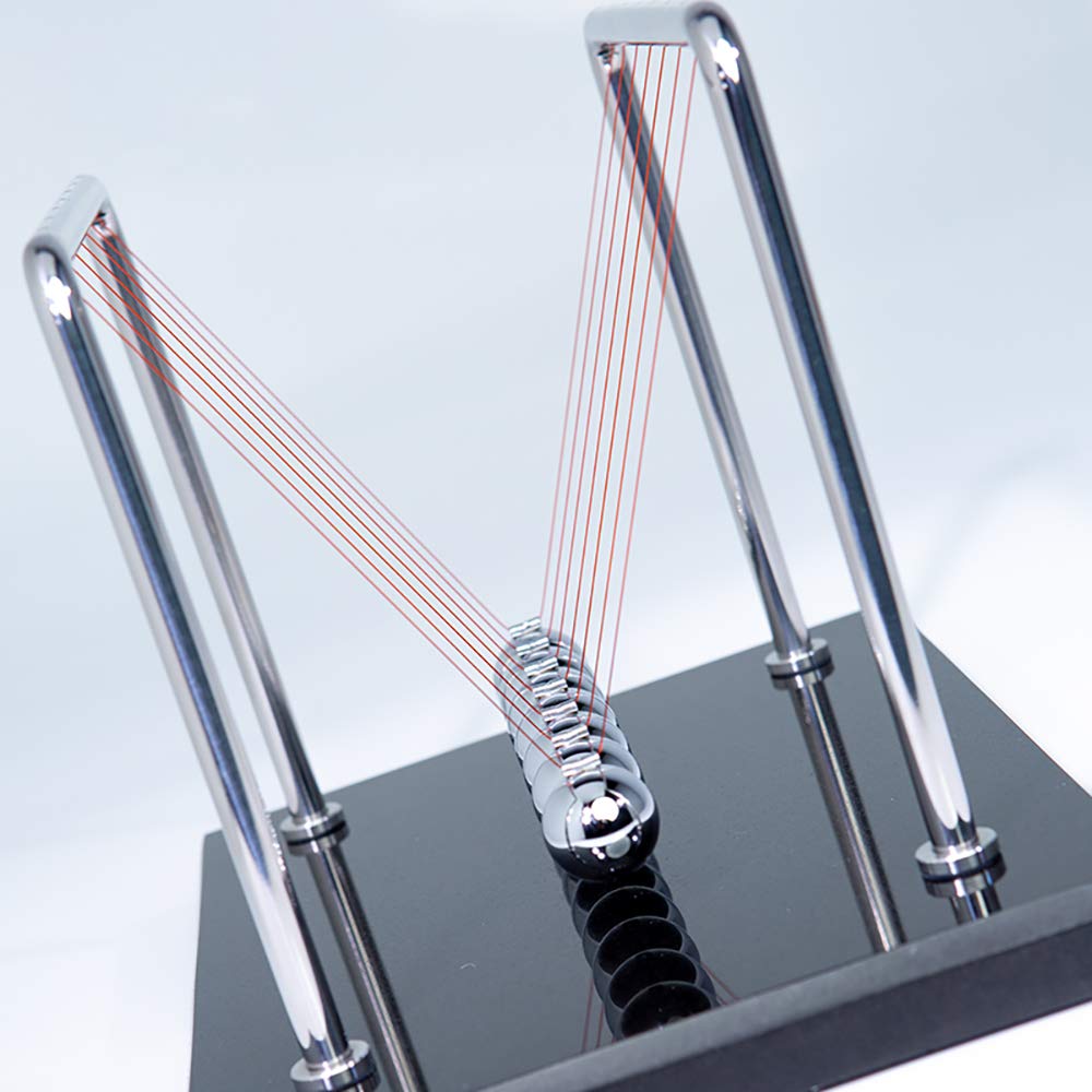 CERROPI Newton Cradle Balance Balls - 7-Ball Pendulum with Marble Base | Desk Toys