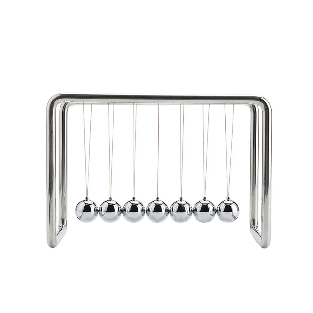 CERROPI Newtons Cradle Pendulum with 7 Balls | 30+ Sec Swing Time – Desk Toys & Office Gadgets