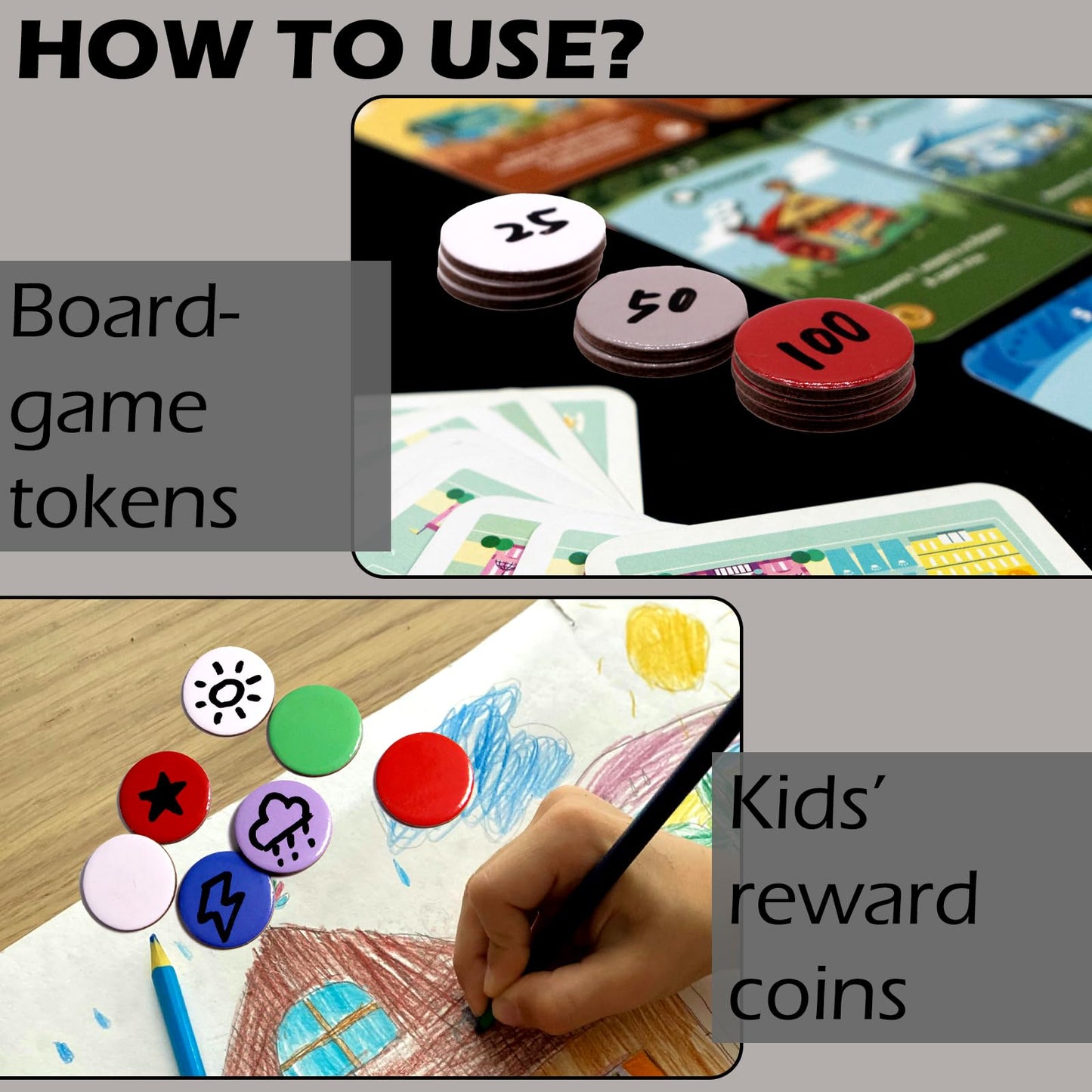 Certihiamken Dry Erase Tokens (100) – Colorful 1-Inch Counters with 2 Pens for DND, MTG & RPGs