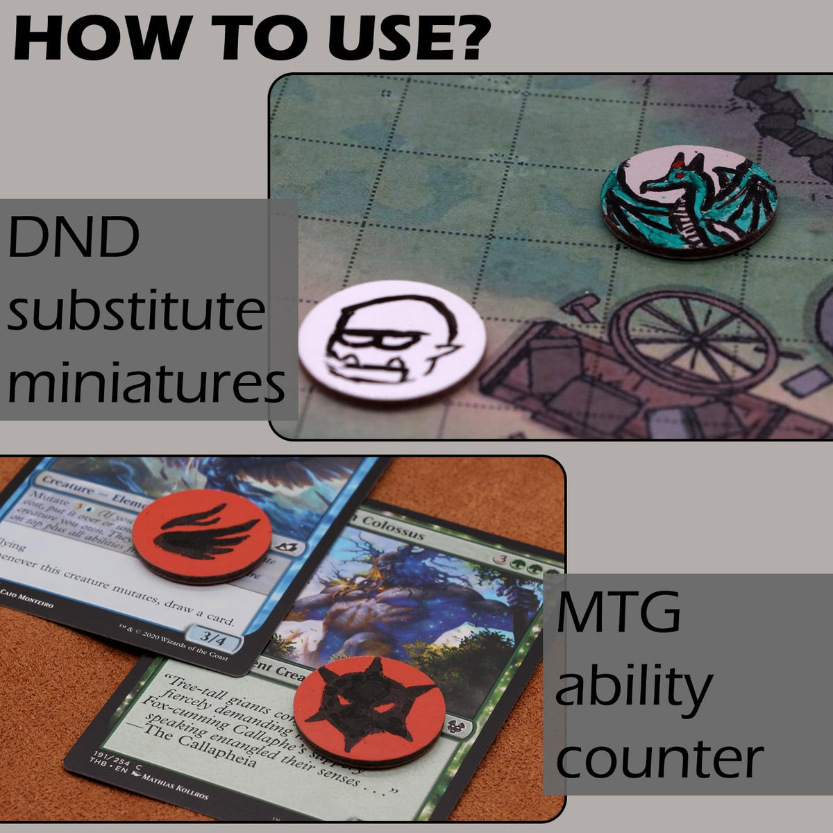 Certihiamken Dry Erase Tokens (100) – Colorful 1-Inch Counters with 2 Pens for DND, MTG & RPGs